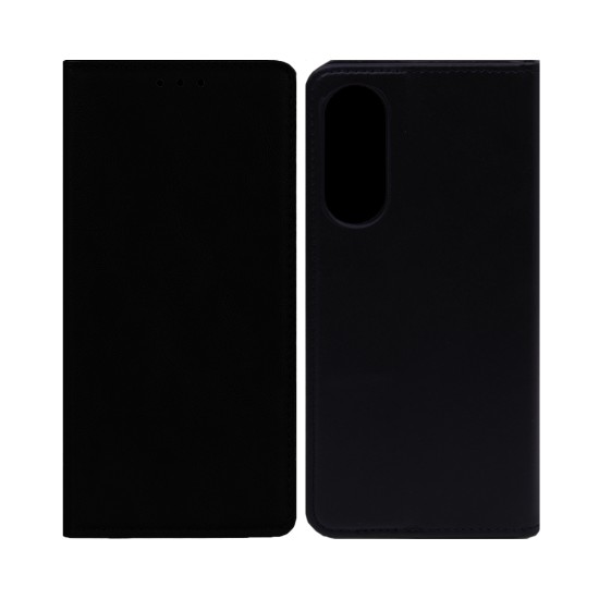 Leather Flip Cover With Internal Pocket For Samsung Galaxy S25 Edge Black